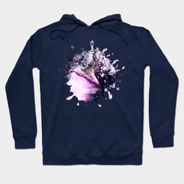 Purple/Grey Acrylic Pour Paint Splash Hoodie by Designs_by_KC